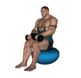 Calf Raise - Fitness Ball Dumbbell